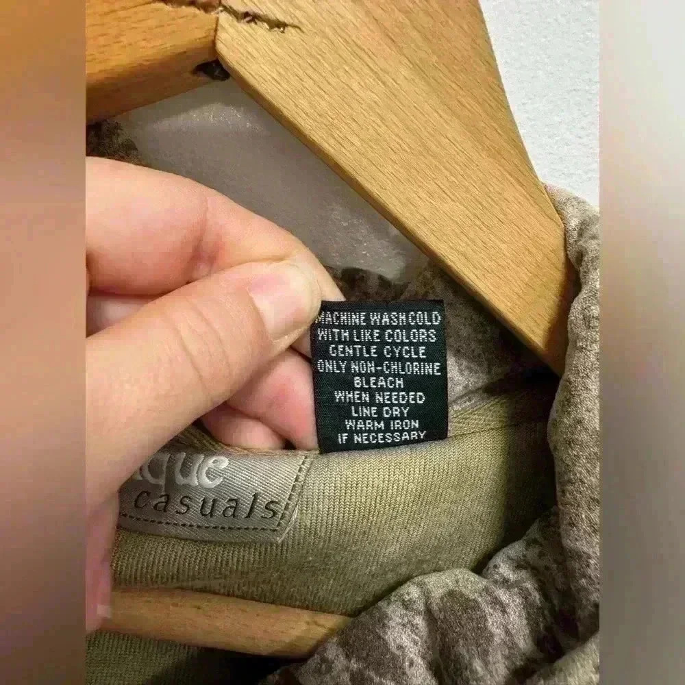 Onque Casuals women’s zip up hooded velvet beige sweatshirt vintage size small - Picture 8 of 15